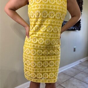 Max Studio Yellow Patterned Mini Dress